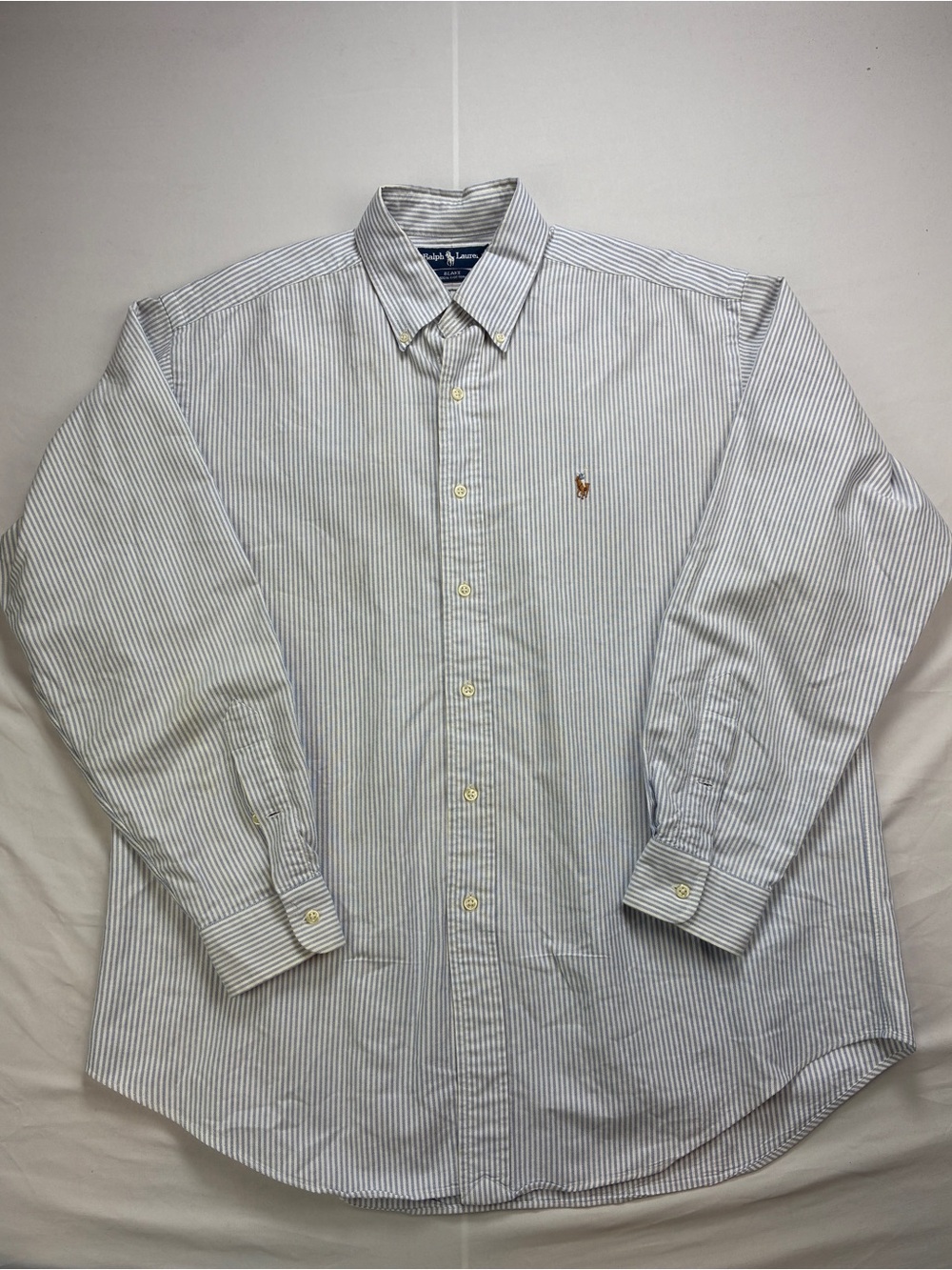 Ralph Lauren Blake Light Blue and White Pinstripe Button-Down Shirt